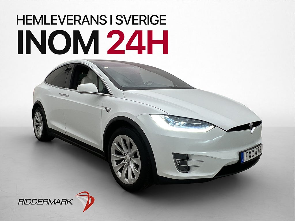 Tesla Model X Long Range AWD 423hk Pano 7-stis Kamera Drag