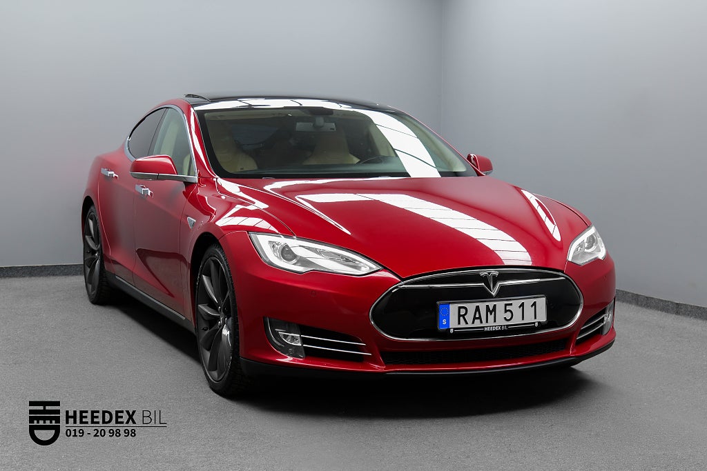 Tesla Model S P85 421hk Fri Superladdning Kolfiber Turbin-fälgar Pano