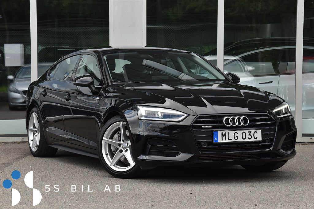 Audi A5 45 TFSI quattro P-SENS CARPLAY 1-ÄGARE SVART OPTIK 245