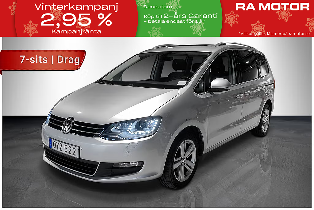 Volkswagen Sharan TDI 150hk Premium 7-sits |Drag|Kamera|Värmare| Pano 2017