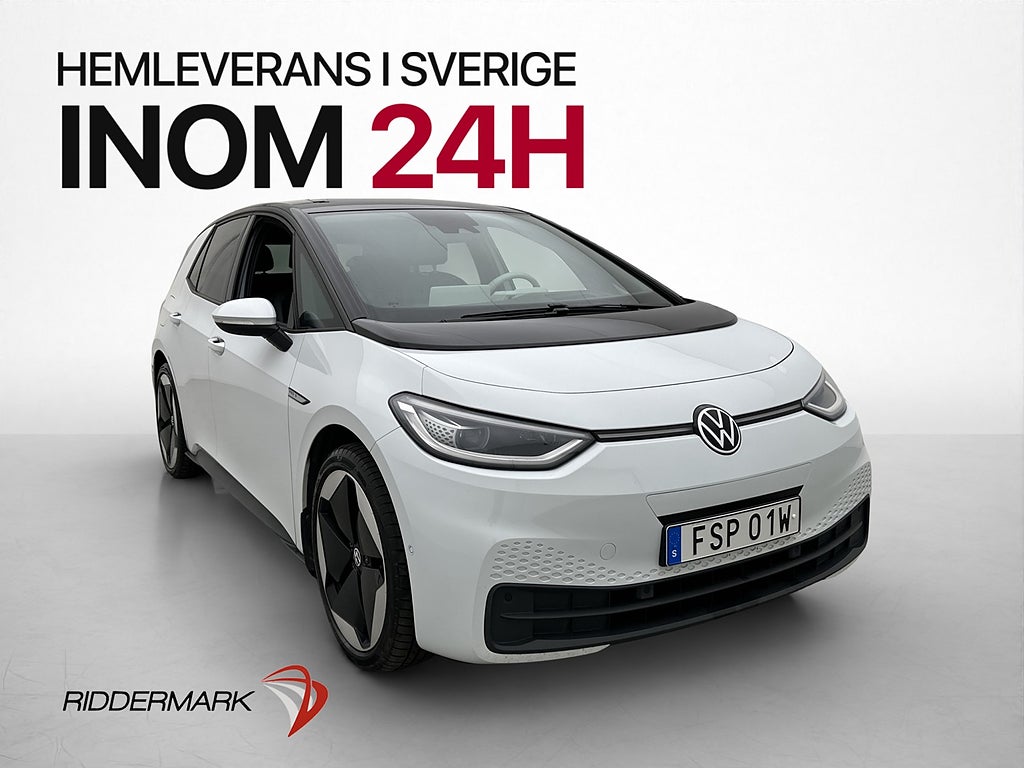 Volkswagen ID.3 Pro S Kamera Värmepump HUD CarPlay Sensorer