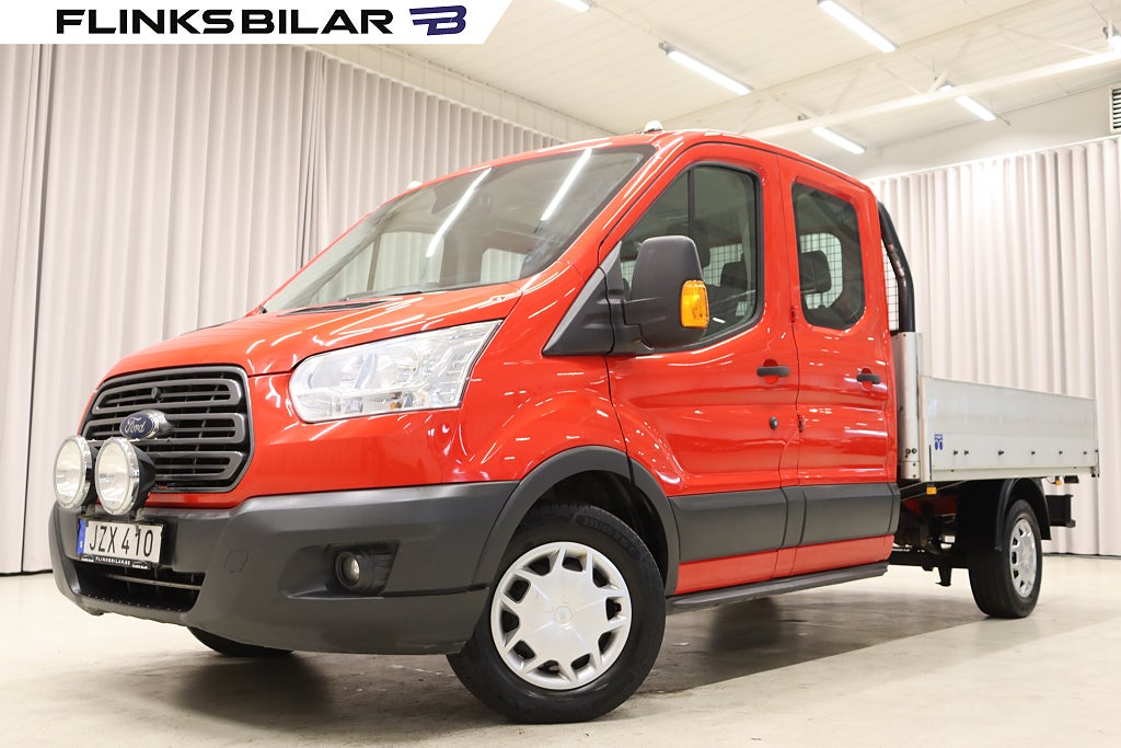 Ford transit 350 170HK Dubbelhytt Flak Drag Värmare Leasebar