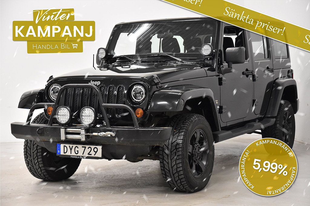 Jeep Wrangler Unlimited Sahara KAMPANJ 3.8 V6 4WD Winch Softtop Skinn