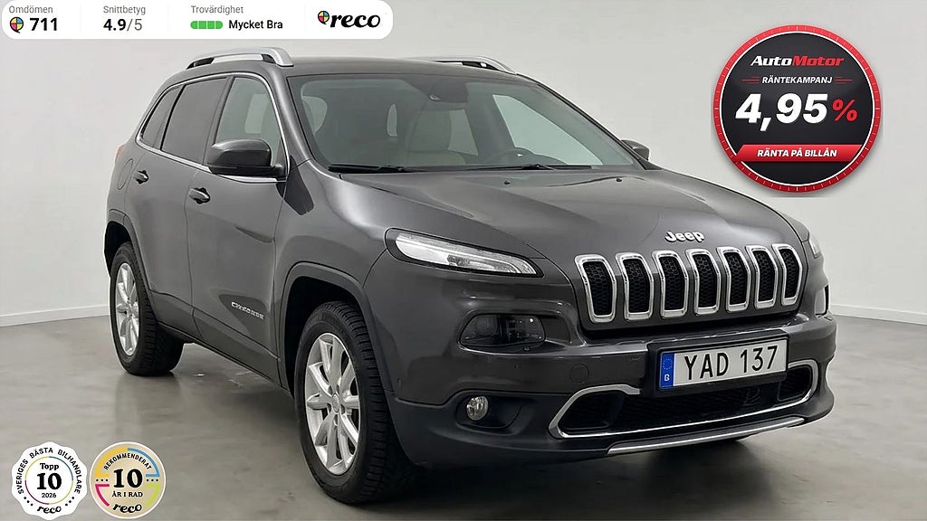 Jeep Cherokee 2.2 CRD 24 Månaders garanti  4WD Limited 200hk Drag/kamera