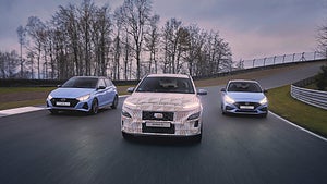 Hyundai Kona N med i20 N och i30 N. Foto: Hyundai