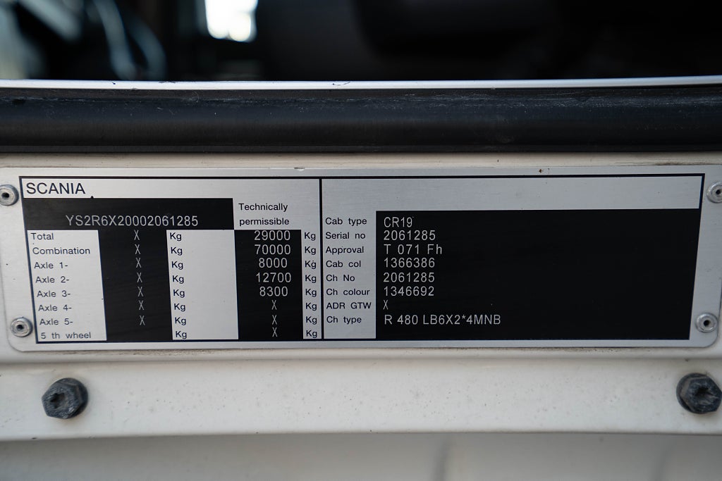 Scania R 480 6x2 Chassi Bakaxelstyrning LÄDER VBG SV-Såld VÄLSKÖTT