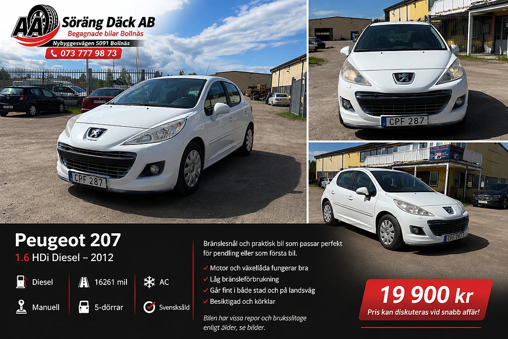 Peugeot 207 5-dörrar 1.6 HDi FAP Euro 5