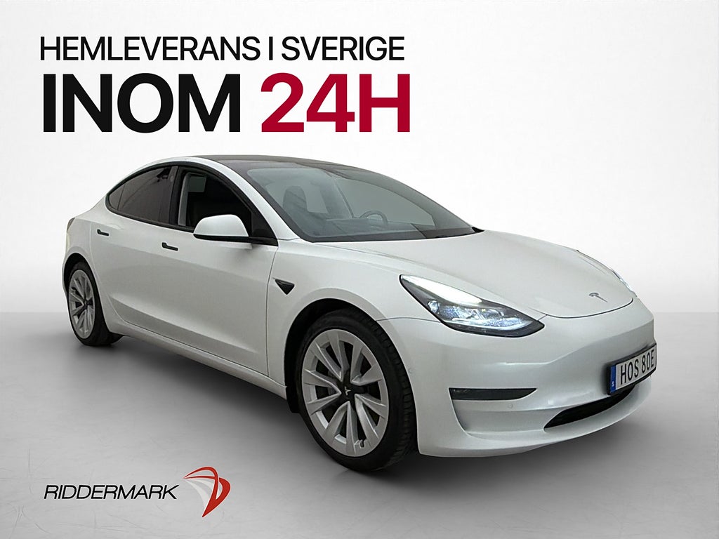 Tesla Model 3 Long Range AWD Dragkrok Värmare Panorama