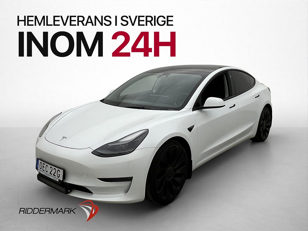 Tesla Model 3 Performance FSD Kamera Rattvärme Svensksåld