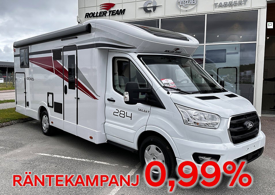 Roller Team Kronos 284 TL , Automat, Navigering, taksäng, långbädd