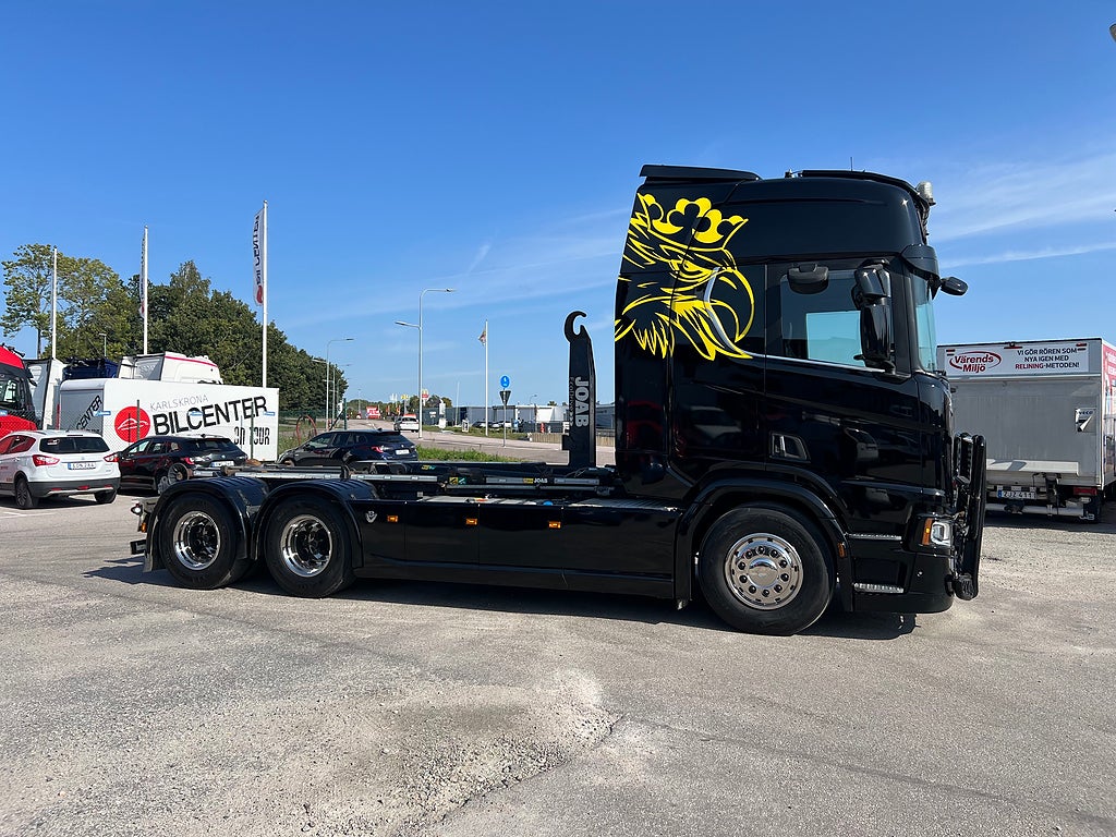 Scania R650 V8 6x4 Tandem Lastväxlare, Kranflak & Liftdumper, Euro 6