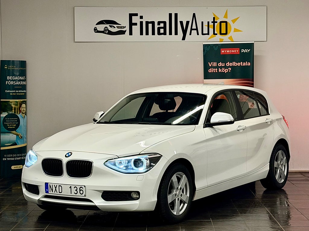 BMW 118d 5-dörrars Steptronic Ny-Besiktigad / Pärlemor Vit