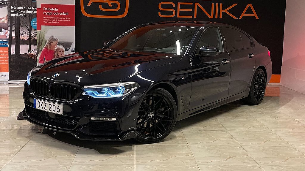 BMW 520d är utrustad med M-sportpaketet. 