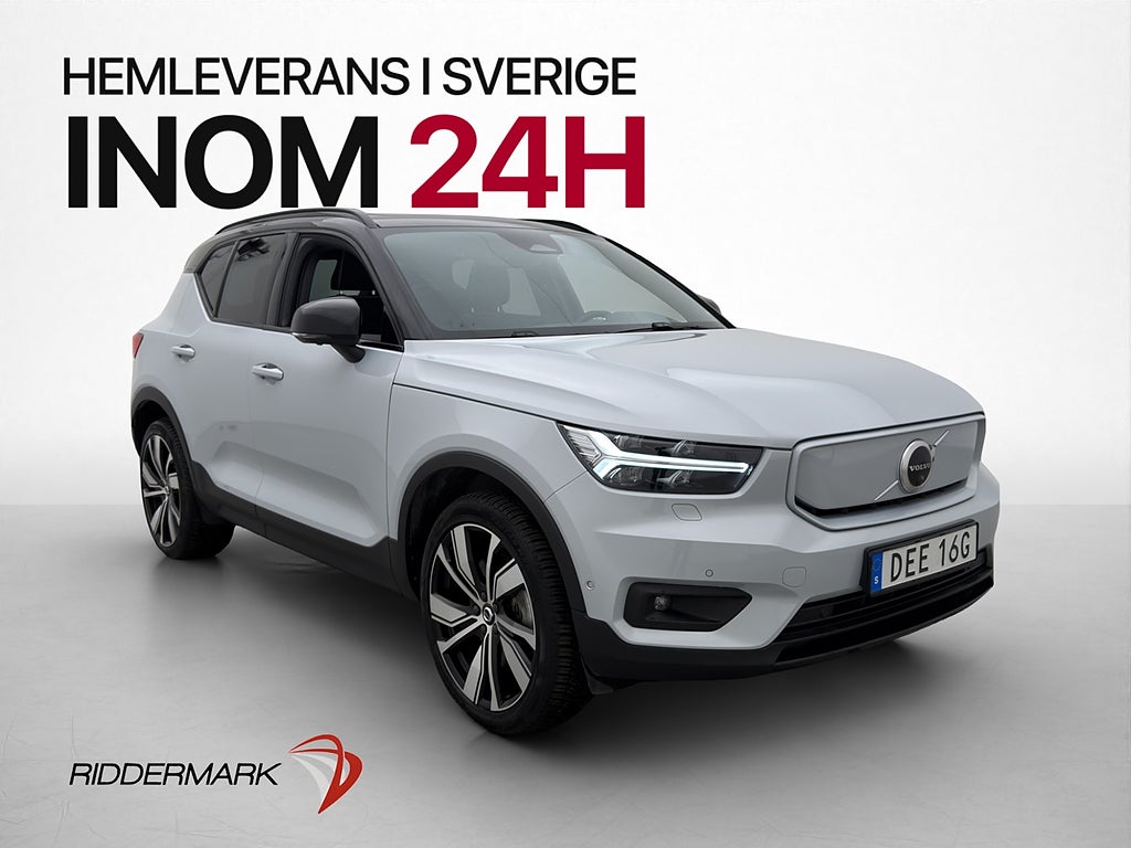 Volvo XC40 Recharge Twin AWD Pro Panorama 360° H/K Dragkrok
