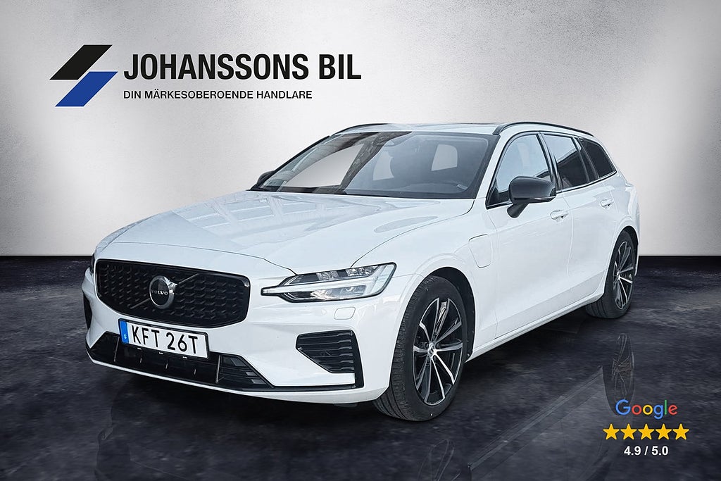 Volvo V60 Recharge T6 AWD Plus Dark Kamera H/K Skinn Drag18.8 kWh