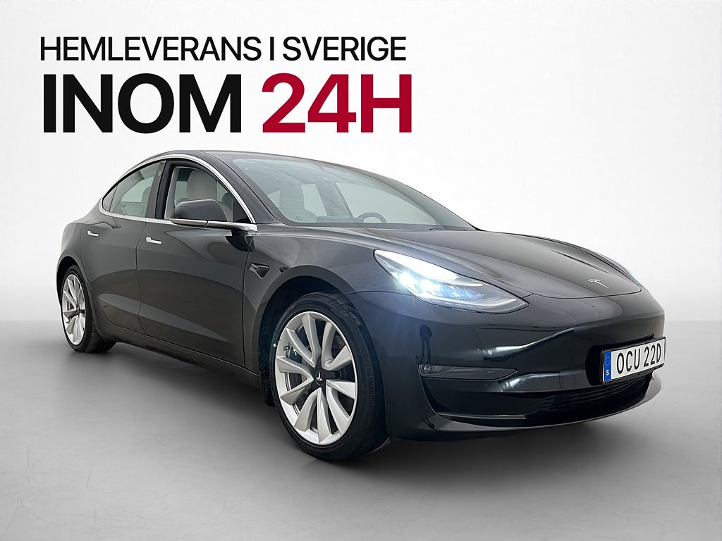 Tesla Model 3 Long Range AWD Ljus Interiör AP Svensksåld