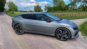 Kia EV har ett batteri på 77,4 kWh, och har en räckvidd på upp till 50,6 mil enligt WLTP. Foto: Anders Nilsson