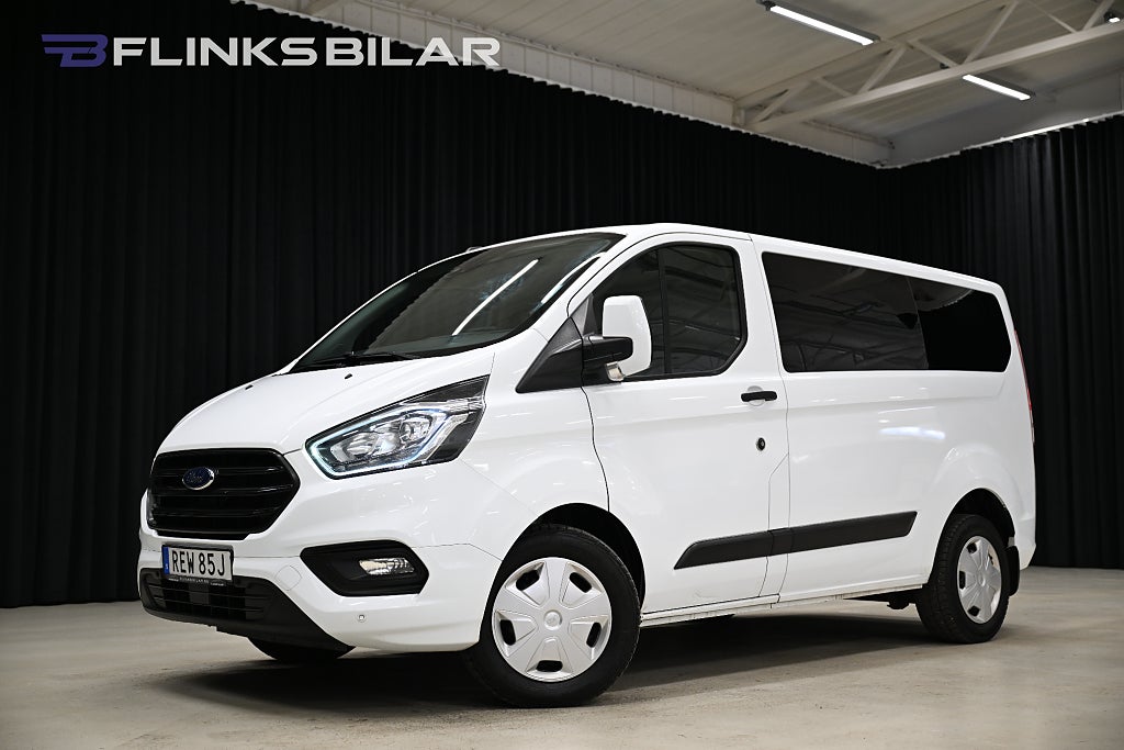 Ford Transit Custom 130HK Automat|9-Sits|Värmare|Backkamera|NyKamrem