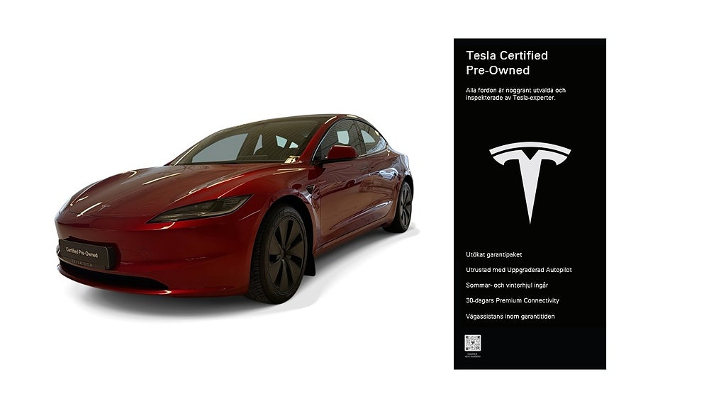 Tesla Model 3 Long Range AWD Certified Pre-Owned 3,84% ränta