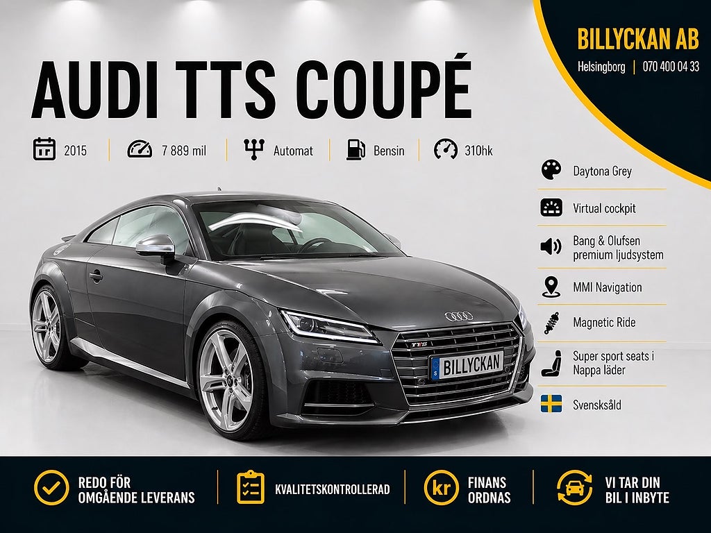 Audi TTS 2.0 TFSI Quattro |Daytona Grey|Navi|B&O|Cockpit|310hk 