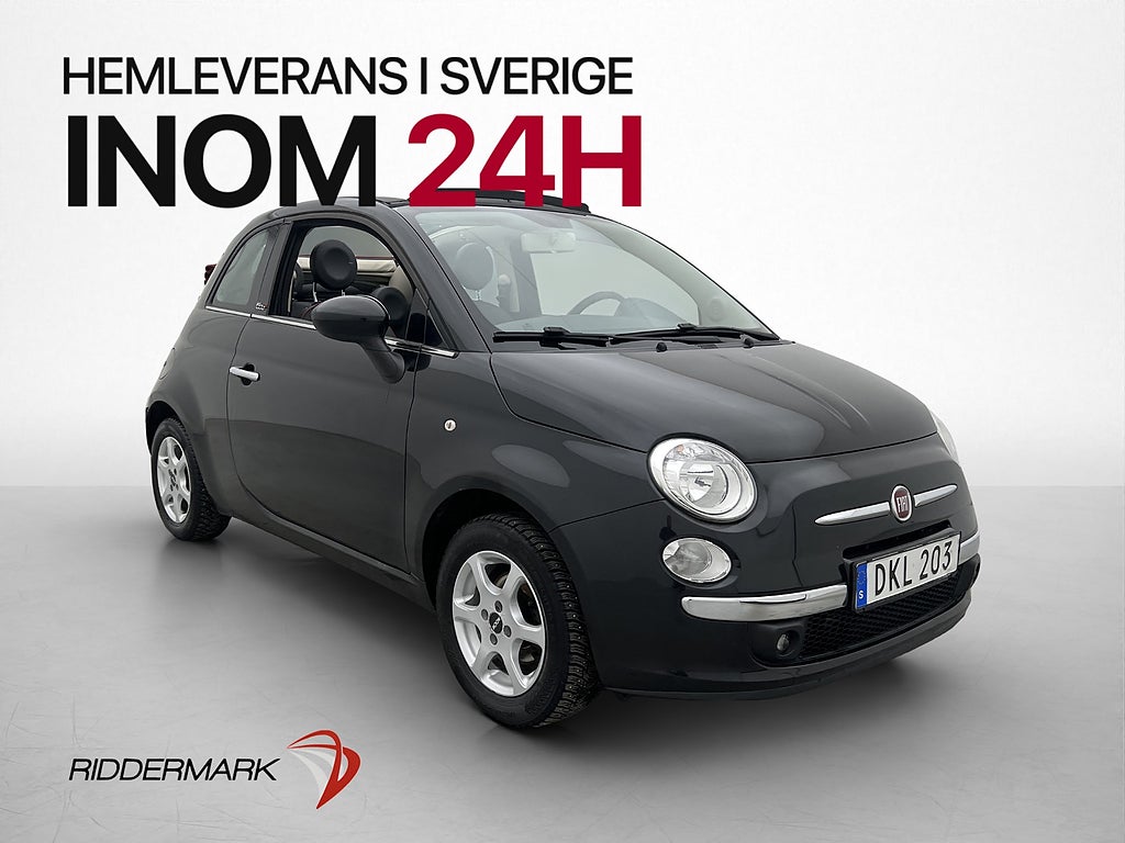 Fiat 500C 1.2 8V 69hk Lounge En-Brukare Halvskinn Sensorer