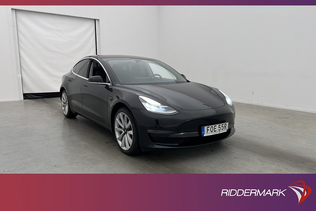 Tesla Model 3 Long Range AWD Pano Kamera Skinn Svensksåld