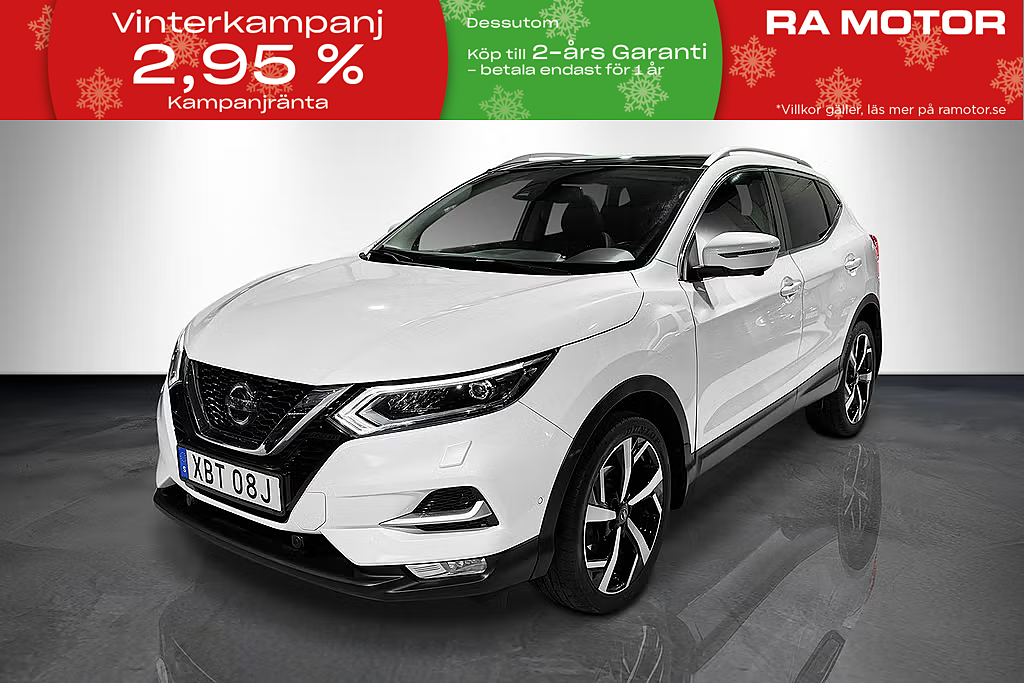 Nissan Qashqai 1.3 | TEKNA | 158hk | Panorama | Låga mil 2019