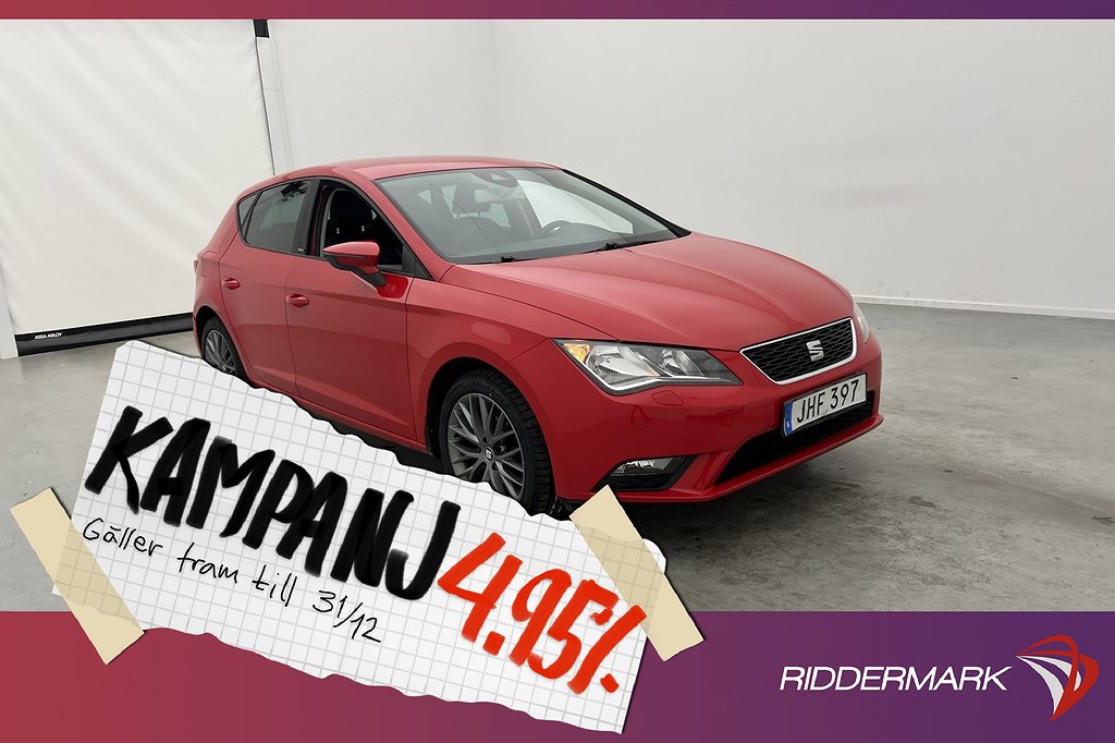 Seat Leon 1.2 TSI 105hk ITECH Sensorer Halvskinn 4,95% Ränta