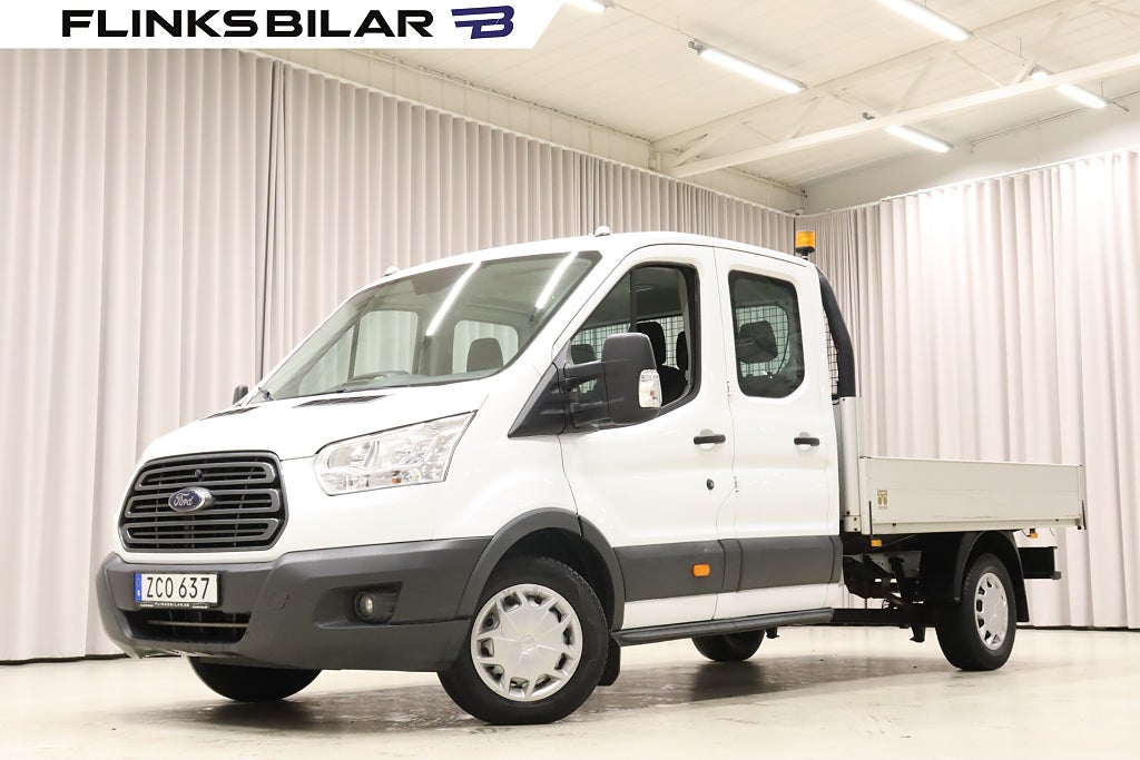Ford transit 350 130HK Dubbelhytt 7-Sits Flak Drag Värmare