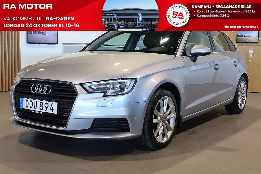 Audi A3 116hk Sportback 1.0 TFSI Comfort Drag PDC Blåtand 2017