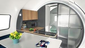 Köket/vardagsrummet kan upp till fem personer vara. Foto:  Beauer