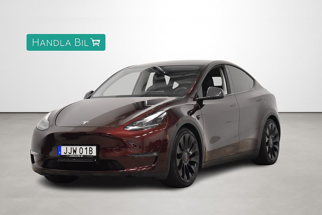 Tesla Model Y Performance Drag Skinn Pano Moms Cherry Red 534hk