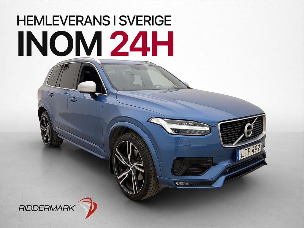 Volvo XC90 D5 AWD 235hk R-Design 7 sits B&W Pano 360° HUD