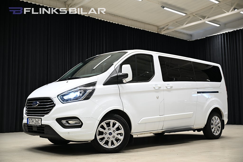 Ford Tourneo Custom 130HK L2|8-Sits|Drag|Värmare|Dubbeldörr|Leasbar