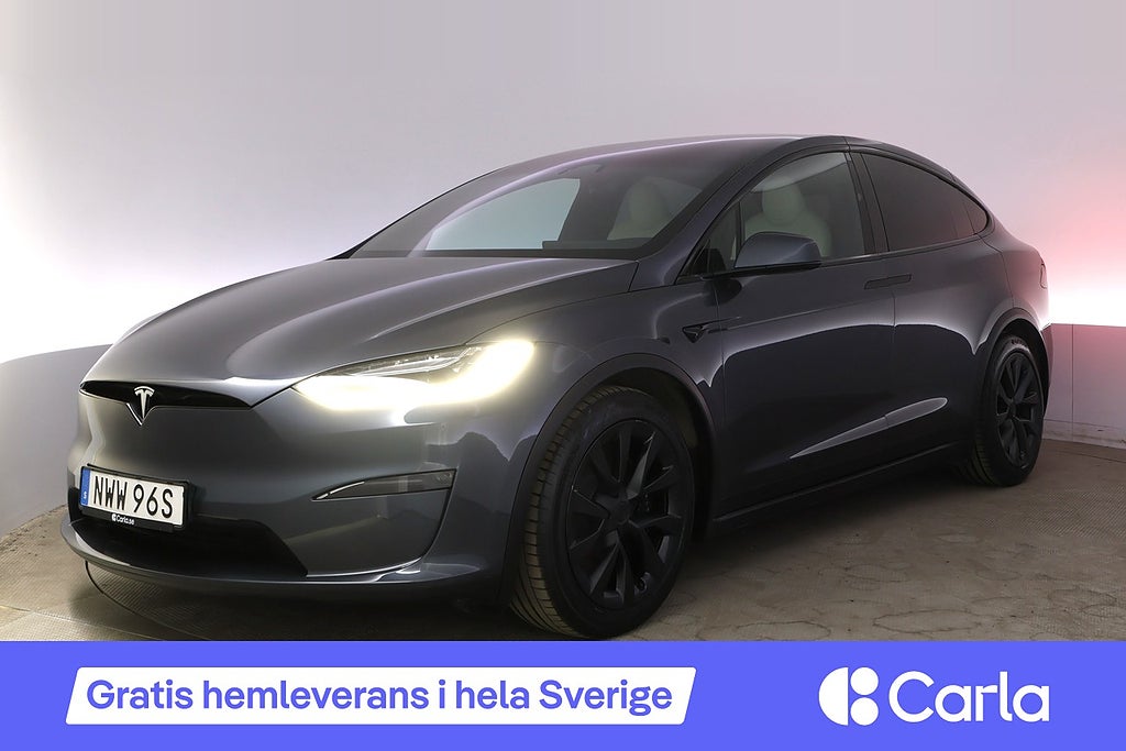 Tesla Model X Long Range 6-sits Drag Yoke Autopilot Pano