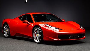 Ferrari 458 har en 4,5-liters V8-motor på 570 hästkrafter. 