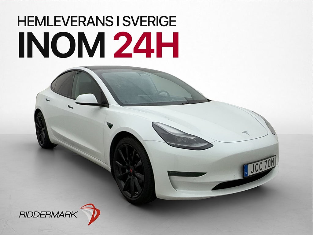 Tesla Model 3 Long Range 440hk AWD Svensksåld Panorama