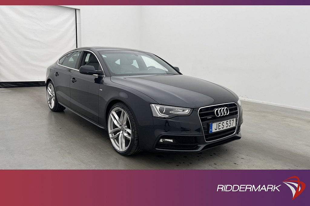 Audi A5 Sportback 2.0 TDI Q 190hk S-Line Pano P-Värm Skinn