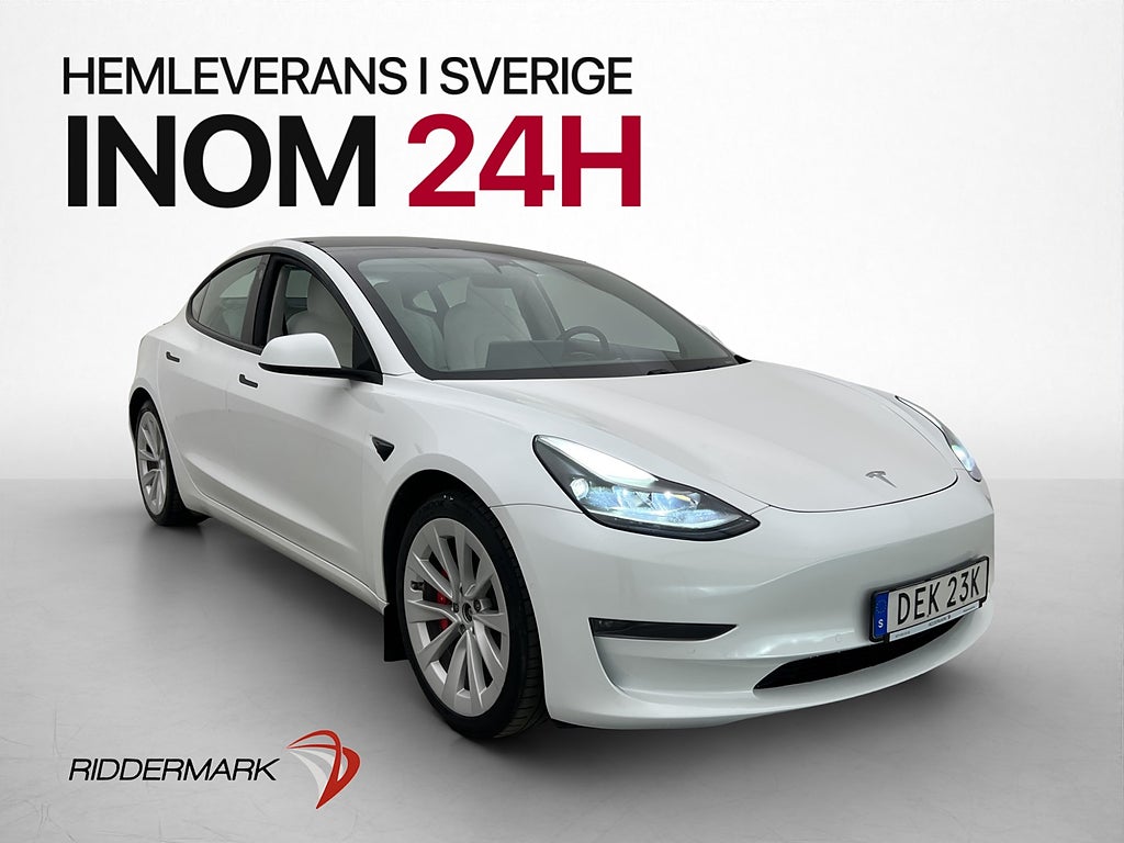 Tesla Model 3 Performance Ljus-Interör Svensksåld MOMS