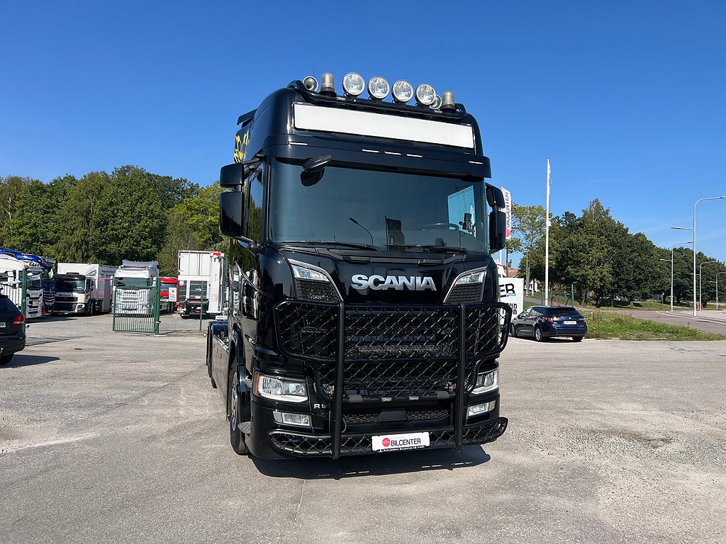 Scania R650 V8 6x4 Tandem Lastväxlare, Kranflak & Liftdumper, Euro 6