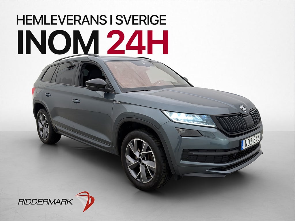 Skoda Kodiaq 2.0 TDI 4x4 200hk Sportline 7-sits Värm Canton