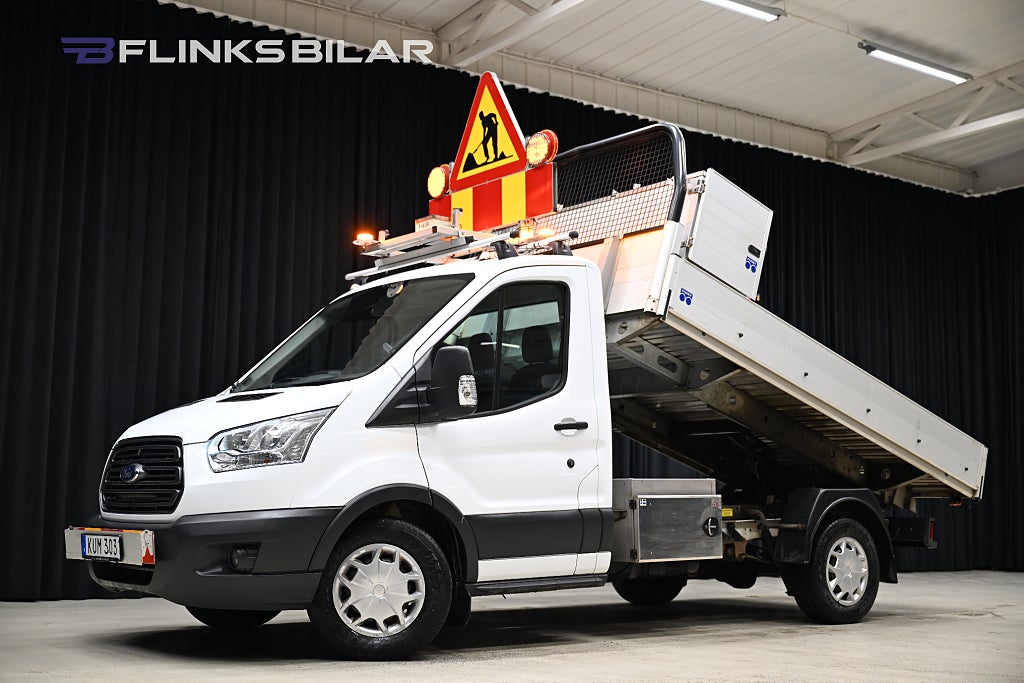 Ford Transit 350 AWD 130HK Flak|Tippflak|DIFF|Kambytt|Lågmil|Leasbar