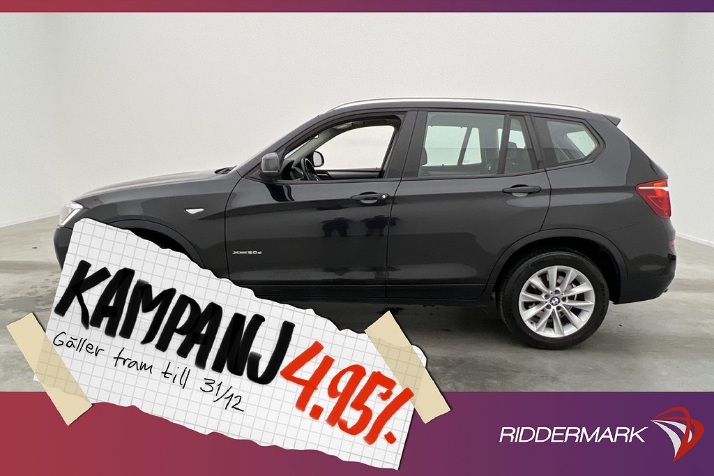 BMW X3 xDrive20d 190hk Halvskinn Drag D-Värmare 4,95% Ränta