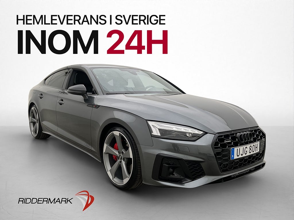 Audi A5 45 TFSI Q S line Dragkrok P-Värm Cockpit Kamera Navi