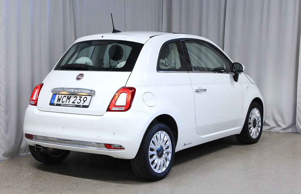 Fiat 500 1.2 69hk Lounge, Panorama, S&V-hjul, Lågmil