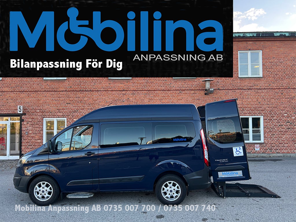 Ford Transit Custom Kombi 300L Handikappanpassad Rullstolsbil 