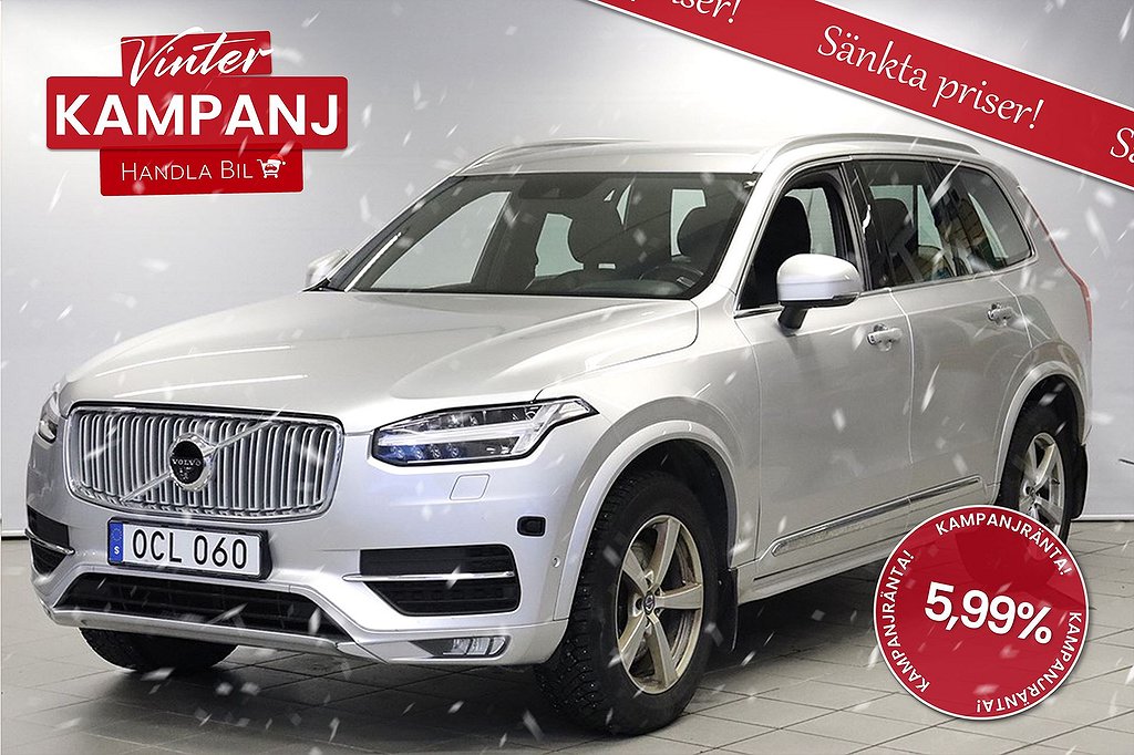 Volvo XC90 D5 AWD KAMPANJ Inscription MVärm DVärm Drag VOC SoV 235hk