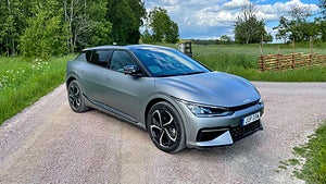 Kia EV har ett batteri på 77,4 kWh, och har en räckvidd på upp till 50,6 mil enligt WLTP. Foto: Anders Nilsson