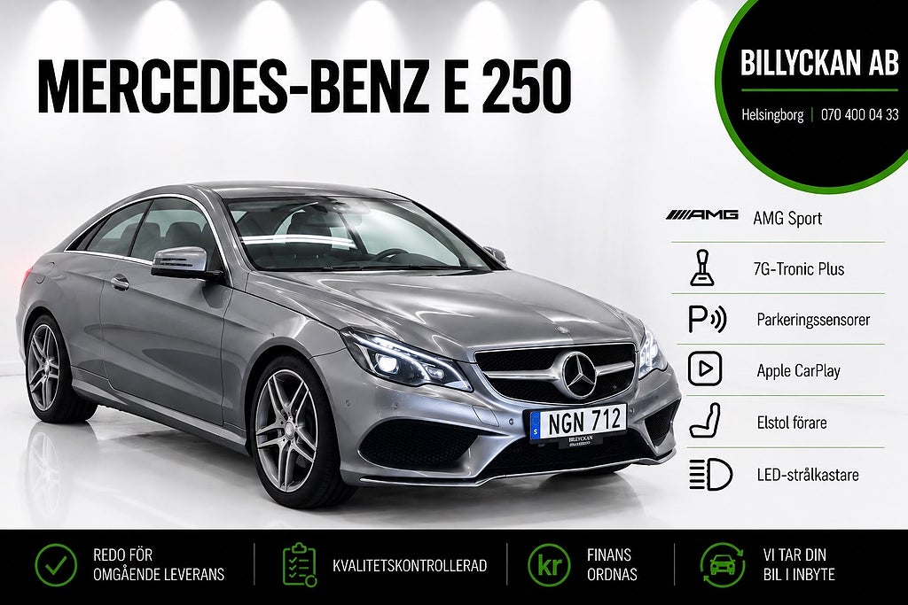 Mercedes-Benz E 250 CDI Coupé 7G-Tronic Plus |AMG Sport|P-Sensor|204hk