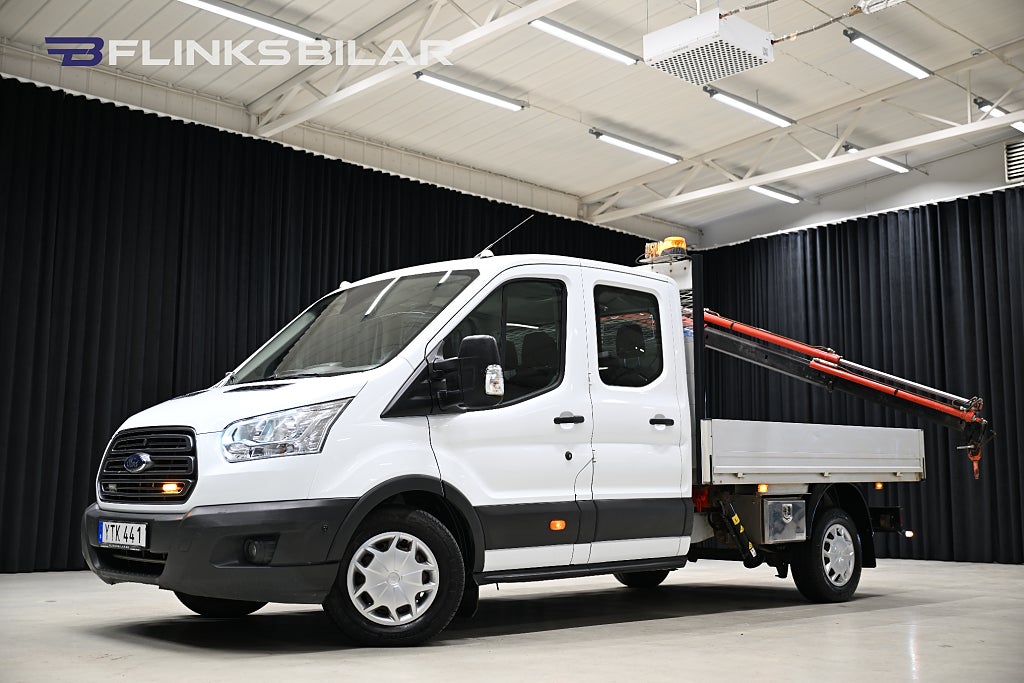 Ford transit 350 170HK Dubbelhytt|Kranbil|Flak|Leasbar|NyKamrem|Moms
